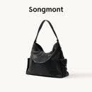 Songmont山下有松循迹系列hobo包植鞣牛皮通勤松弛感单肩斜挎软包