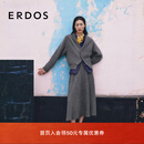 ERDOS【刘雯同款】25秋冬翻花山羊绒百褶裙长裙女半身裙 深灰 M 165/68A