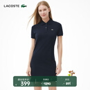 LACOSTE法国鳄鱼女装优雅法式休闲短袖Polo领连衣裙|EF7767 166/藏青色 S 36/160
