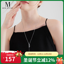 Mck螺旋水滴毛衣链女轻奢时尚个性百搭颈链简约银色项链女友生日礼物 毛衣链