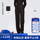 朗姿100羊毛高级感通勤风西装裤直筒职场百搭西裤2025年冬季新款 深咖色 L
