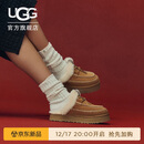 UGG秋季女士时尚舒适厚底系带休闲半拖包头拖 1158260CHE|栗色38