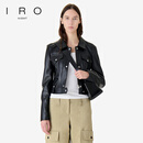 IRO NIGHT 针织拼接皮衣外套修身正肩极简法式轻奢26早春新款 经典黑 S