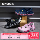 卡骆驰（CROCS）洞洞鞋贝雅卡骆班轻便耐磨一脚蹬休闲鞋|205089 黑色/白色-066 44 (280mm)