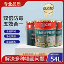 立邦乳胶漆金装五合一竹炭净味抗甲醛家用自刷防潮防霉抗碱污内墙面漆 家用竹炭金装抗甲醛五合一套装2面1底（共54L） 默认发白色 需调色请备注