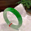 缅甸A级冰种白底青翡翠手镯正品满绿飘花贵妃平安镯珠宝高端礼物