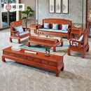 曦世 红木家具非洲花梨（学名：刺猬紫檀）沙发 实木沙发组合仿古中式别墅客厅家具 国色天香沙发113六件（带坐垫）
