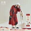 日着雪怪空气层套装2025秋新款拼贴外套半身裙休闲趣味穿搭两件套 雪怪红 M