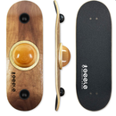 GEELE专业旋转平衡板成人儿童站立办公模拟单板滑雪冲浪训练滑板 旋转平衡板【榉木硬球】胡桃色