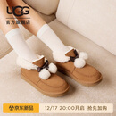UGG秋季女士舒适蝴蝶结翻折鞋口懒人毛毛鞋1153517CHE|栗色37
