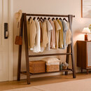 家逸实木衣帽架卧室衣架落地挂衣架入户专用立式置物架子客厅晾衣架