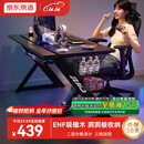 京东京造泰坦A3电竞桌台式电脑桌子实木ENF级家用书桌办公桌碳纤维纹1.6m