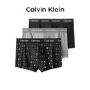 Calvin Klein CK 男士平角内裤套装 3条装 U2664G 送男友礼物 YKS字母黑灰 L