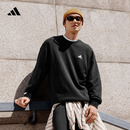 adidas休闲加厚毛圈布圆领卫衣套头衫男女阿迪达斯官方轻运动 黑色   M
