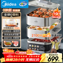 美的（Midea）蒸魔方多功能家用电蒸锅 炖蒸涮煮一体3层 大容量 不锈钢可拆洗 自动断电2025新品 ZGS352302