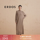 ERDOS【善系列】半高领纯羊绒长裙宽松保暖舒适女连衣裙 大地驼 165/84A/M