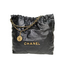 【二手99新】CHANEL香奈儿22Bag中号35黑色牛皮芯片开金扣斜挎包奢侈品送礼物 女士