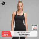 lululemon丨Ebb to Street 女士前后 U 领短款运动背心 B/C LW1ERWS 黑/黑 S /6
