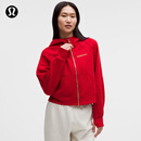 lululemon丨Scuba 女士超宽松拉链连帽衫 *新年款*拉绒 LW3JKMS 牛津红 M /L