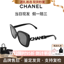香奈儿（Chanel）辛芷蕾赵露思同款墨镜镶钻字母镂空logo方形全框太阳镜节日送礼 黑色CH5422B-C501/T8 防紫外线（UVA/UVB）