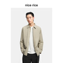 nice rice好饭 26春季新品3m新雪丽竖绗棉衬衫翻领棉服NIC09125 卡其色 L