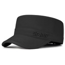 四季弯檐平顶帽男单针拼接全封口鸭舌帽户外休闲时尚遮阳帽子女 黑色 可调节