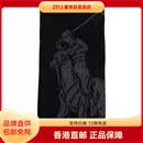 RALPH LAUREN 拉夫劳伦【新年礼物】大马标提花设计绒线围巾情侣款黑色炭灰色 黑色/炭灰色 ONE SIZE
