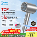 美的（Midea）5亿等离子护发电吹风 家用负离子吹风筒 1800W大功率 便携吹风机FJ308银 家电国家补贴 圣诞节礼物