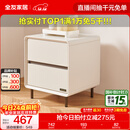 全友家居奶油风床头柜小方糖家用卧室床头柜抽屉置物柜储物收纳小柜子 床头柜*1