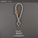 KORSBERRY手工编织四股手机挂绳防丢手腕绳 钥匙挂件 暮旋灰橙