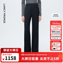 朗姿深灰色直筒裤腿羊毛西装裤女压褶通勤风西服裤2025年冬季新款 深灰色 L