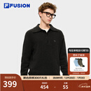 FILA FUSION斐乐潮牌情侣款编织衫2025冬季新款休闲宽松套头毛衣 正黑色-BK L 175/96A/L