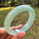 FALRIA 珐莱儿缅甸冰种翡翠手镯浅绿冰糯种高档玉手镯女正品阳绿玉镯子真品玉石 55mm