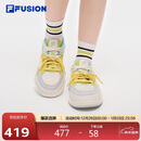 FILA FUSION斐乐官方潮牌章昊同款50-50 DX II帆布鞋新款休闲百搭运动女板鞋