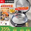 利仁（Liven）新品小钢人Pro不锈钢电饼铛家用0涂层38MM深盘可调火2000W双面加热电饼档烙饼锅早餐机LR-XGR3297
