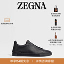 Zegna杰尼亚男鞋黑色鹿皮Triple Stitch™奢华休闲鞋 黑色 41 (7)