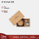 蔻驰（COACH）【品牌直供】男士双扣头腰带礼盒 38MM 灰黑色CW362圣诞礼物