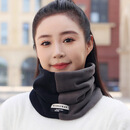 【买1发2】围脖秋冬双层奥利绒加厚保暖男女款柔软围巾拼色头套 【黑拼灰】第一件颜色+ 【黑拼灰】第二件颜色