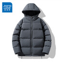 真维斯（Jeanswest）情侣款面包服男女连帽棉服冬季保暖棉袄外套2026新款加厚百搭棉衣 灰色 纯色 XL