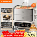 苏泊尔（SUPOR）电蒸锅 家用多功能炖蒸煮一体电热锅 0涂层不锈钢蒸屉 电煮锅 18L多用途锅 ZN30FC669