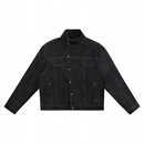 新款斜领宽松原牛仔夹克男女潮牌硬挺设计款外套 黑色升级版(高品质90%用户选择门 L