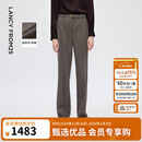 朗姿羊毛气质直筒西装裤高腰通勤时尚轻职场西裤2025年冬季新款女 棕灰褐色 L