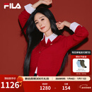 FILA马上起飞腮红毛衣斐乐杨幂同款女士编织外套2026春新款新年麻花衫 节奏红-PK M 165/84A/M