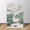 溥畔中式山水屏风隔断客厅办公室玄关卧室折叠移动入户门遮挡折屏 42号富春山居图3扇宽1点2米*高1点8米