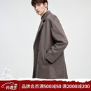 卓凡尼·华伦天奴（GIOVANNI VALENTINO）秋冬季全羊毛呢大衣男士中长款气质大翻领宽松英伦风呢子外套 3XL