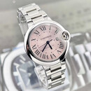 卡地亚(Cartier)蓝气球系列机械手表女款粉盘钢带33mmWSBB0068 礼物