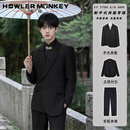 声猴新中式国风盘扣西装男套装订婚新郎结婚礼服西服外套高档唐装中山 中式西服+立领衬衫+西裤【三件】 XL (130-140)斤