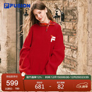 FILA FUSION斐乐潮牌情侣款编织衫2026年春季新年款红色圆领套头毛衣