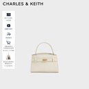 CHARLES&KEITH鳄鱼纹凯莉包手提斜挎婚包包女包生日礼物圣诞礼物CK2-50270880-1 Ivory象牙色 S
