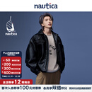 【明星同款】白帆×CityBoy中性日系宽松O型复古仿皮衣夹克JW5402 黑色0TB L